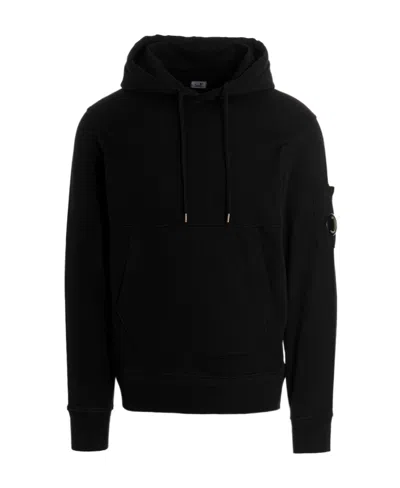 C.p. Company Logo-patch Hoodie In Black