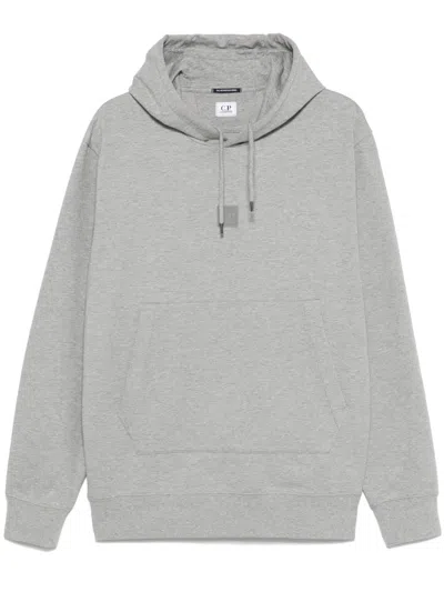 C.p. Company Logo-patch Hoodie In Grey