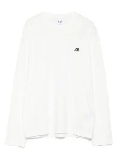C.p. Company Kids' Logo-patch Long-sleeve Cotton Sweatshirt In White