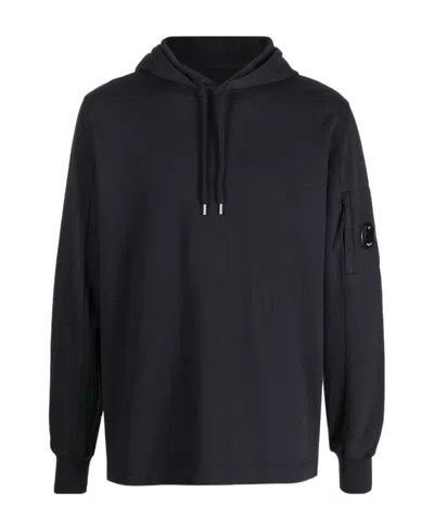C.p. Company Logo-patch Long-sleeve Hoodie In Black
