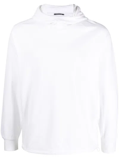 C.p. Company Logo-patch Long-sleeve Hoodie In White