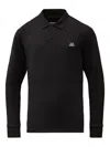 C.p. Company Logo-patch Long-sleeve Polo Shirt In Black