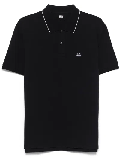 C.p. Company Logo-patch Polo Shirt In Blue