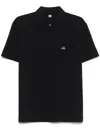 C.p. Company Collared Polo Shirt Short Sleeves In Black