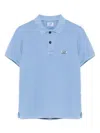 Shop C.p. Company Logo-patch Polo Shirt In Blue