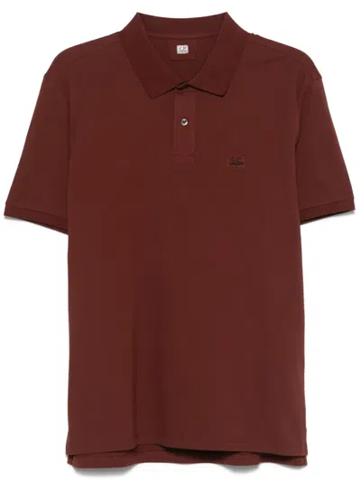 C.p. Company Logo-patch Polo Shirt In Brown