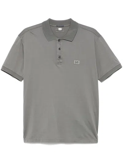 C.p. Company Logo-patch Polo Shirt In Grey
