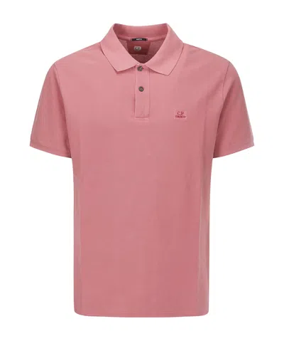 C.p. Company Logo Patch Polo Shirt In Red