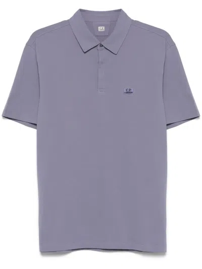 C.p. Company Logo-patch Polo Shirt In Purple