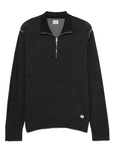 C.p. Company Logo-patch Pullover In Blue