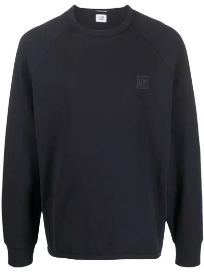 C.p. Company Logo-patch Raglan-sleeve Sweatshirt In Blue