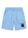 C.p. Company Lens-detail Track Shorts In Blue