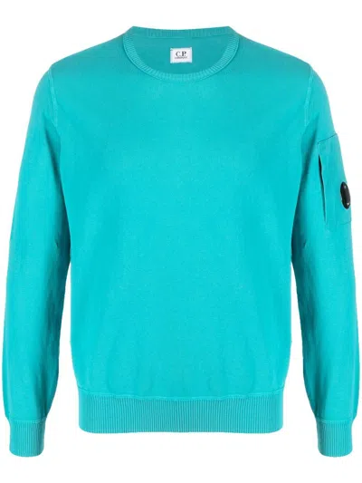 C.p. Company Sea Green Cotton Sweatshirt In Title Blue