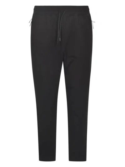 C.p. Company Logo-patch Stretch-cotton Track Pants In Black