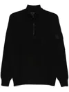 C.p. Company Logo-patch Sweater In Black