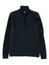 C.p. Company Logo-patch Sweater In Blue
