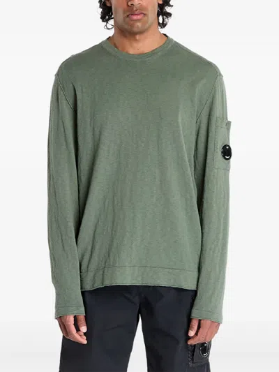 C.p. Company Logo-patch Sweatshirt In Green
