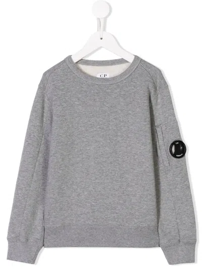 C.p. Company Kids' Logo Patch Sweatshirt In Grey
