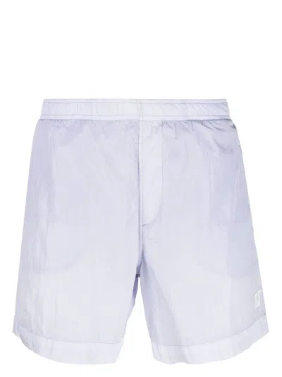 C.p. Company Logo-patch Elasticated-waist Shorts In Grey