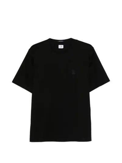 C.p. Company C. P. Company Classic Round Neck Short Sleeve T-shirt With Logo Patch In Black