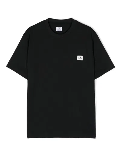 C.p. Company Kids' Logo-patch T-shirt In Black