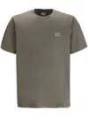C.p. Company Crew Neck Cotton T-shirt Patch In Green