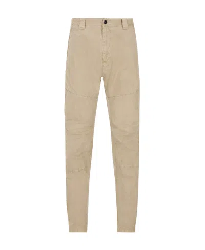 C.p. Company Logo-patch Tapered Trousers In Nude