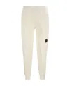 C.p. Company Diagonal Raised Fleece Lens Sweatpants In White