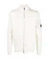 C.p. Company Lens-detail Zip-up Hoodie In White