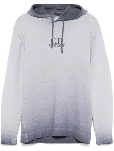 C.p. Company Logo-pint Hoodie In Blue