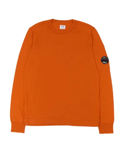 C.p. Company Logo-plaque Cotton Sweatshirt In Orange