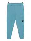 C.p. Company Logo-plaque Cotton Track Pants In Blue