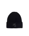 C.p. Company Accessories Knit Cap In Extrafine Merino Wool In Black