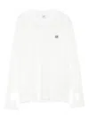 C.p. Company Logo-plaque Long-sleeve T-shirt In White