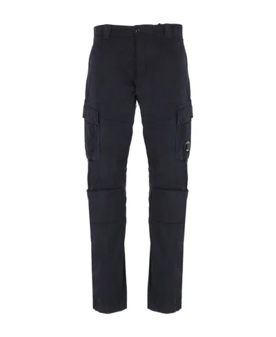 C.p. Company Logo-plaque Tapered-leg Trousers In Black