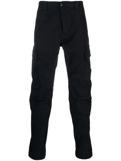 C.p. Company Cargo-pocket Tapered-leg Trousers In Blue