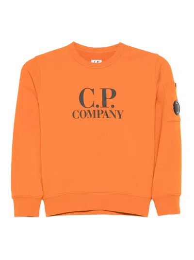 C.p. Company Kids' Logo Pocket Sweat In Orange
