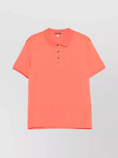 C.p. Company Logo Polo Shirt With Collar And Cuffs In Red