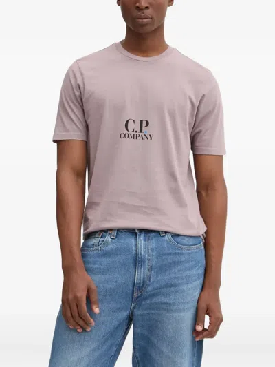 C.p. Company Logo-print Box-pattern T-shirt In Pink