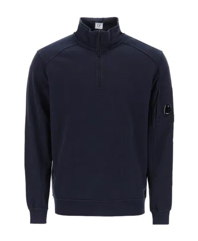 C.p. Company Logo-print Cotton Hoodie In Black