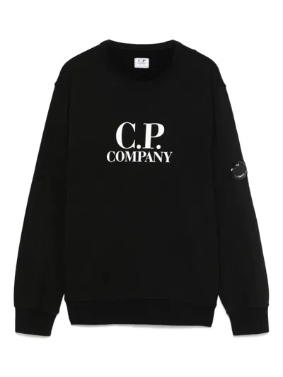 C.p. Company Cp Company Boys Black Kids Graphic-print Crewneck Cotton-jersey Sweatshirt 4-14 Years