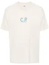 C.p. Company Men Beige T-shirt With Print On The Back In 中性色