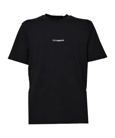 C.p. Company Logo Print Cotton T-shirt In Black