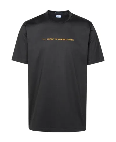 C.p. Company Logo-print Cotton T-shirt In Black