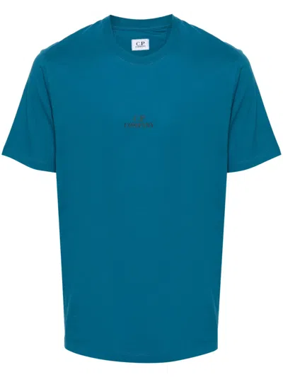 C.p. Company Logo-print Cotton T-shirt In Blue