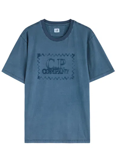 C.p. Company Logo-print Cotton T-shirt In Blue