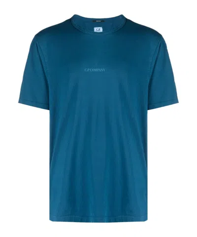 C.p. Company Logo-print Cotton T-shirt In Blue