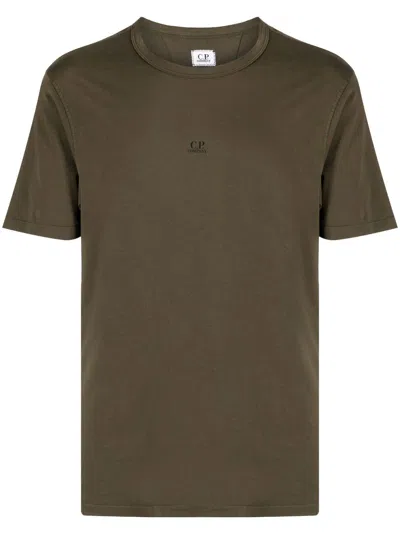 C.p. Company Logo-print Cotton T-shirt In Brown