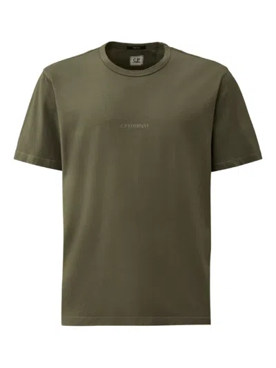 C.p. Company Logo-print Cotton T-shirt In Green