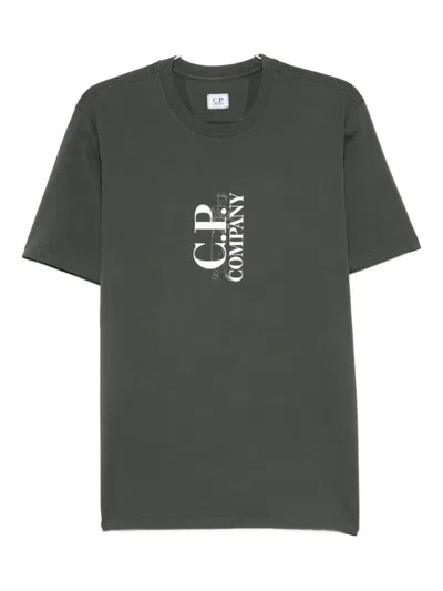 C.p. Company Logo-print Cotton T-shirt In Green